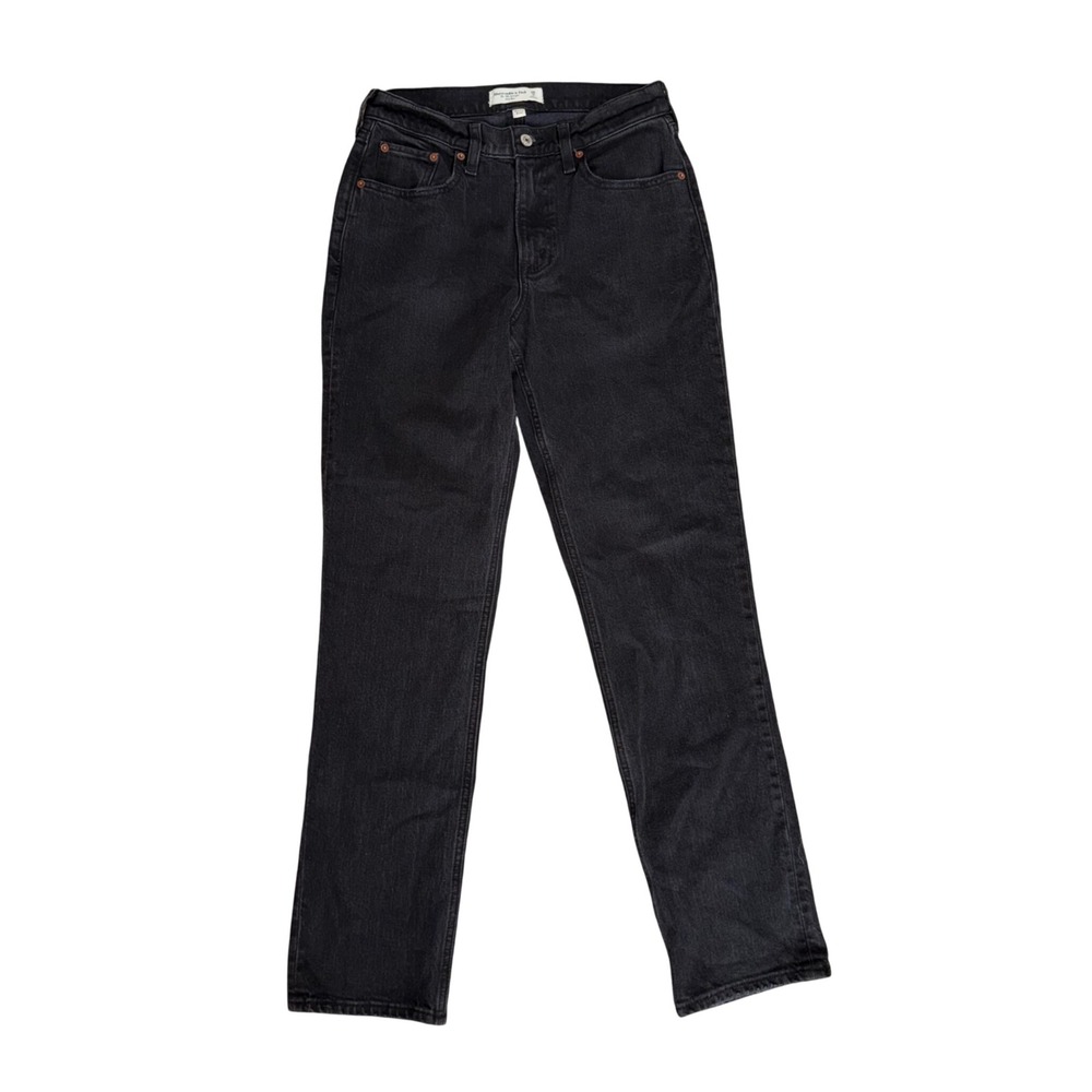 Abercrombie & Fitch 90s Straight Jeans‎ Womens 26 Black NEW Curve Love Mid Rise